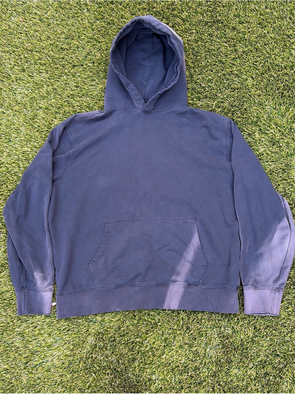 Old Navy Faded Navy Blue Pullover Hoodie Sweatshirt Size L Oversized Fit
